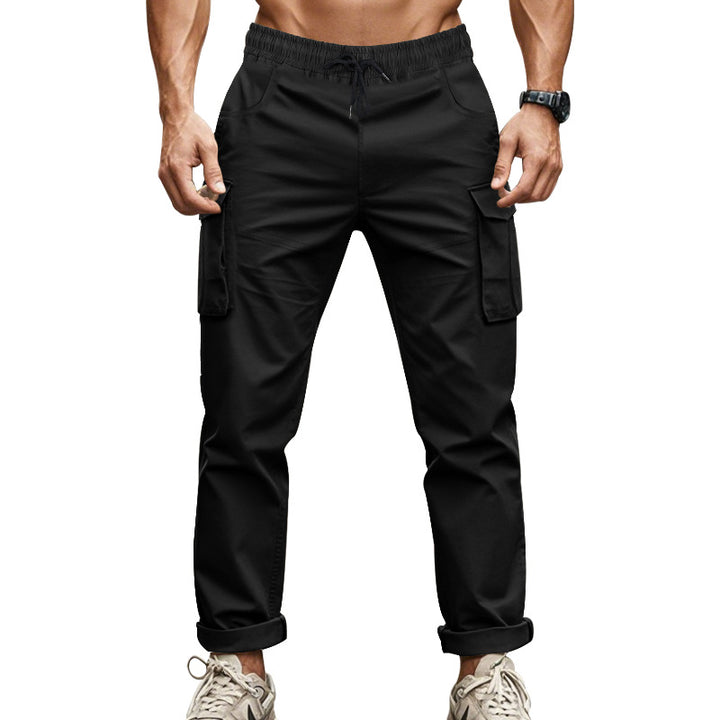 Herren nan urbane Cargo‑Chino im Joggingstil mit elastischem Tunnelzugbund und multifunktionalen Taschen Drune