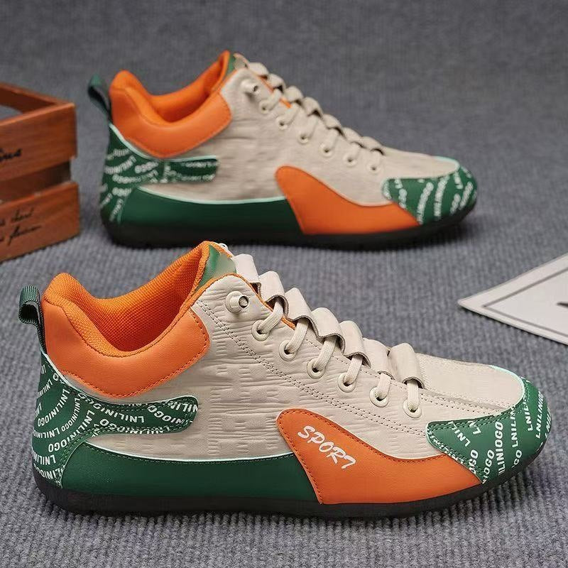 Herren Moderne leichte Schnür-Sneaker mit gepolstertem Kragen und kontrastierenden Overlays Drune