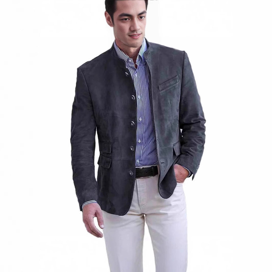 Herren elegante Wildlederjacke im modernen Design Drune