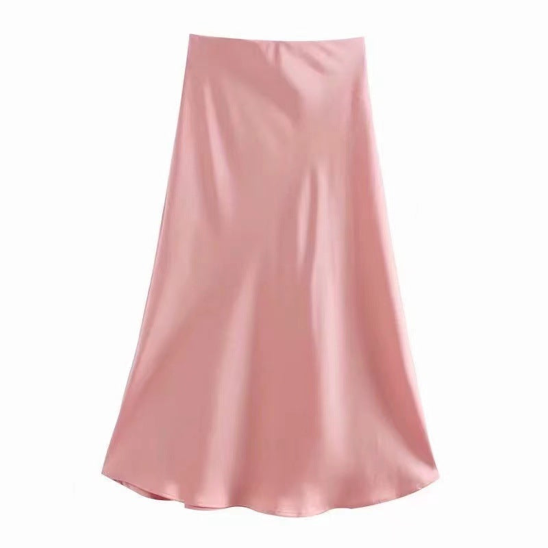 Damen Maxi-Rock aus fließendem Stoff mit elegantem Fall Drune