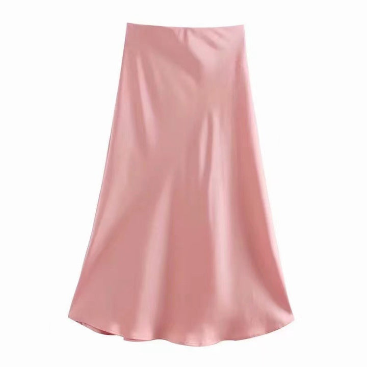 Damen Maxi-Rock aus fließendem Stoff mit elegantem Fall Drune