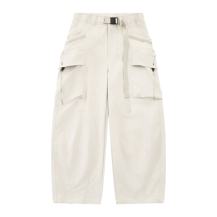 Damen Weite Cargo‑Culotte mit aufgesetzten Taschen und integriertem Webbing‑Gürtel Drune