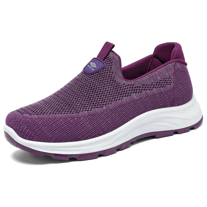Damen nan nahtloser Strick-Comfort Slip-On Sneaker mit elastischem Einstieg und stoßdämpfender EVA-Zwischensohle Drune