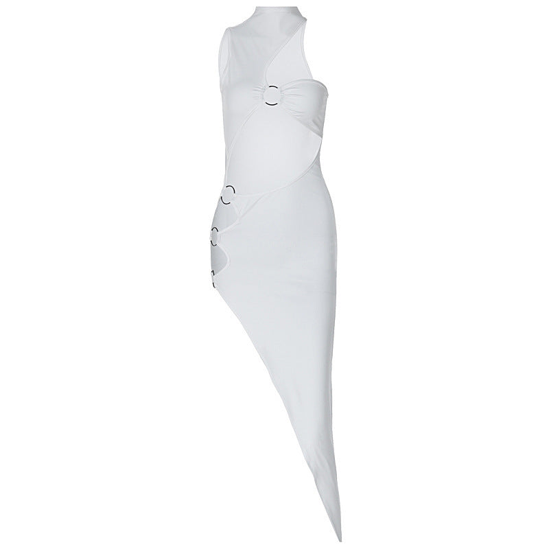 Damen figurbetontes asymmetrisches Kleid mit raffinierten Cut-Outs und modischen Details Drune