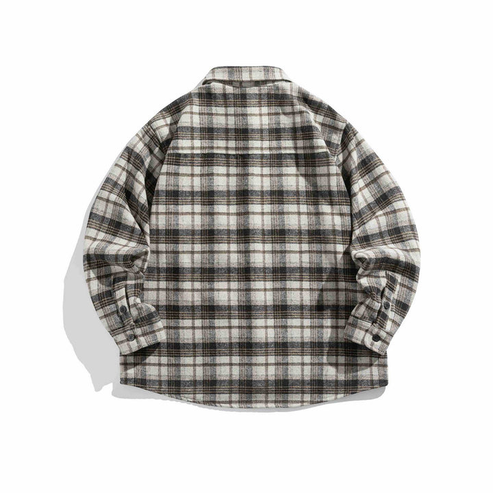 Herren Flanell‑Overshirt im Boxy‑Cut mit aufgesetzter Brusttasche Drune