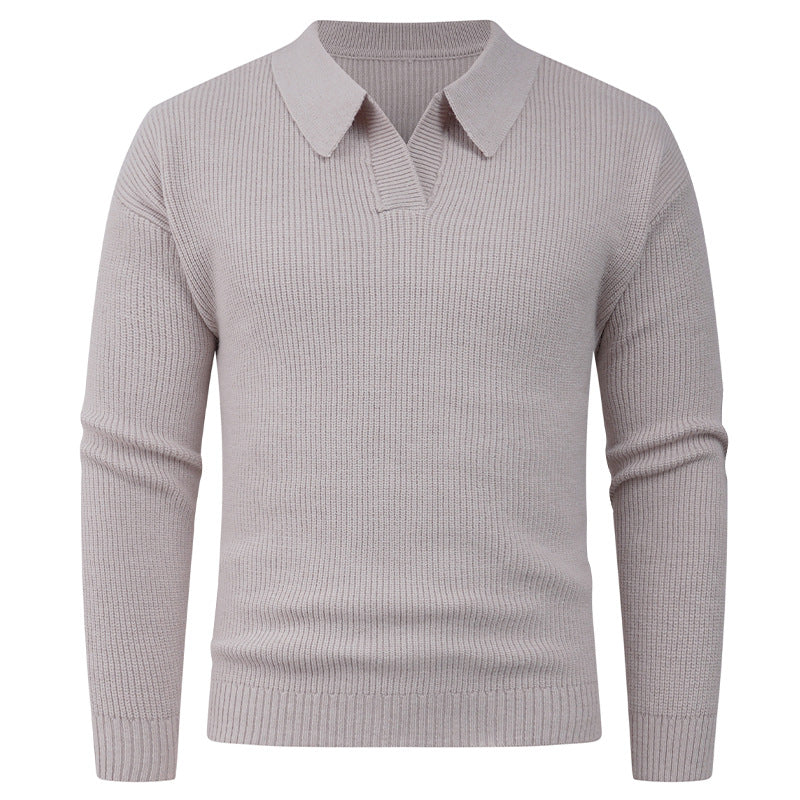 Herren Feines Strick-Poloshirt mit Hemdkragen und geripptem Saum Drune
