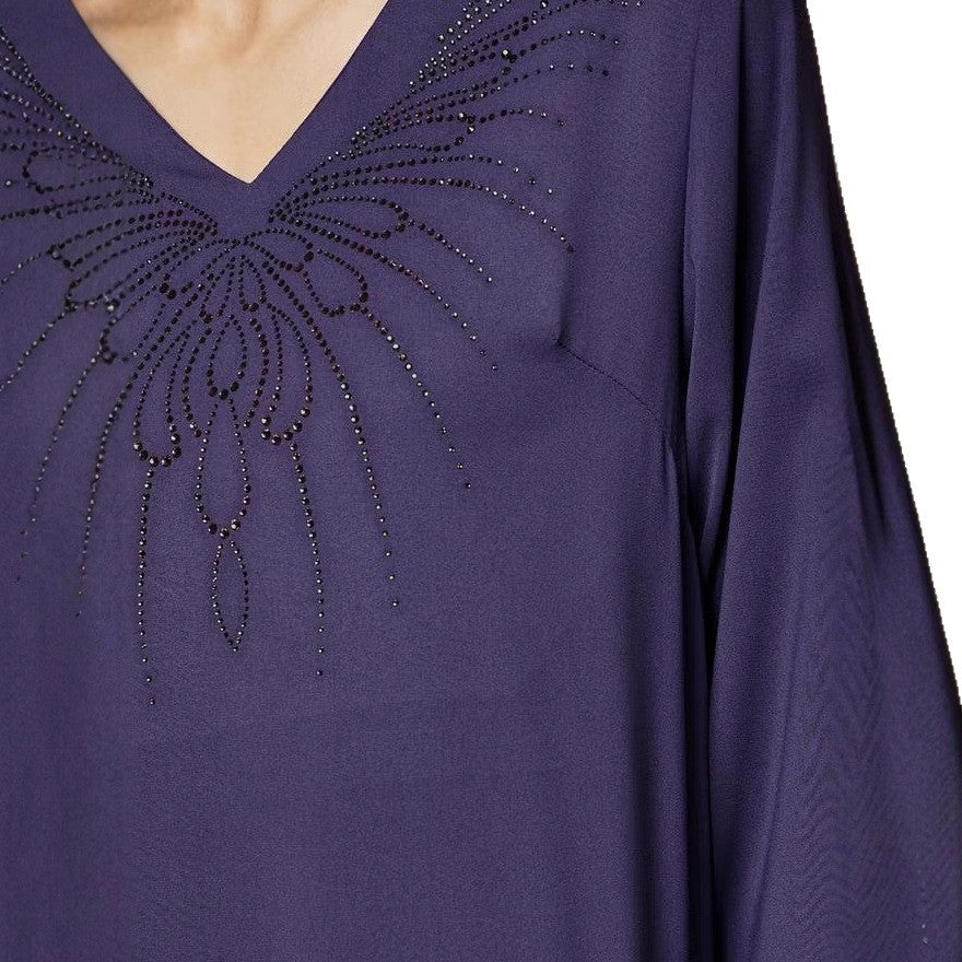Damen Elegante Maxikleid mit bestickten Ärmeln Drune