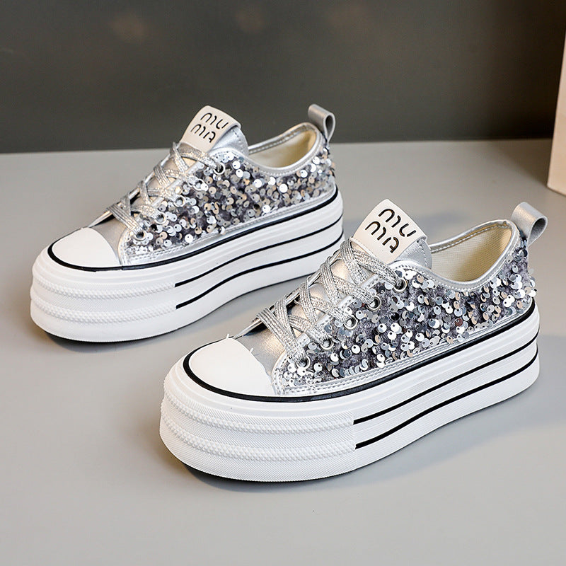Damen Plateausneaker mit glamourösen Paillettenakzenten Drune