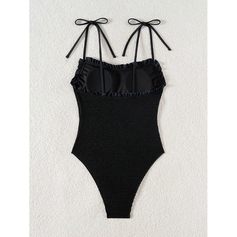 Damen Einteiliger Badeanzug mit Rüschendetails Drune