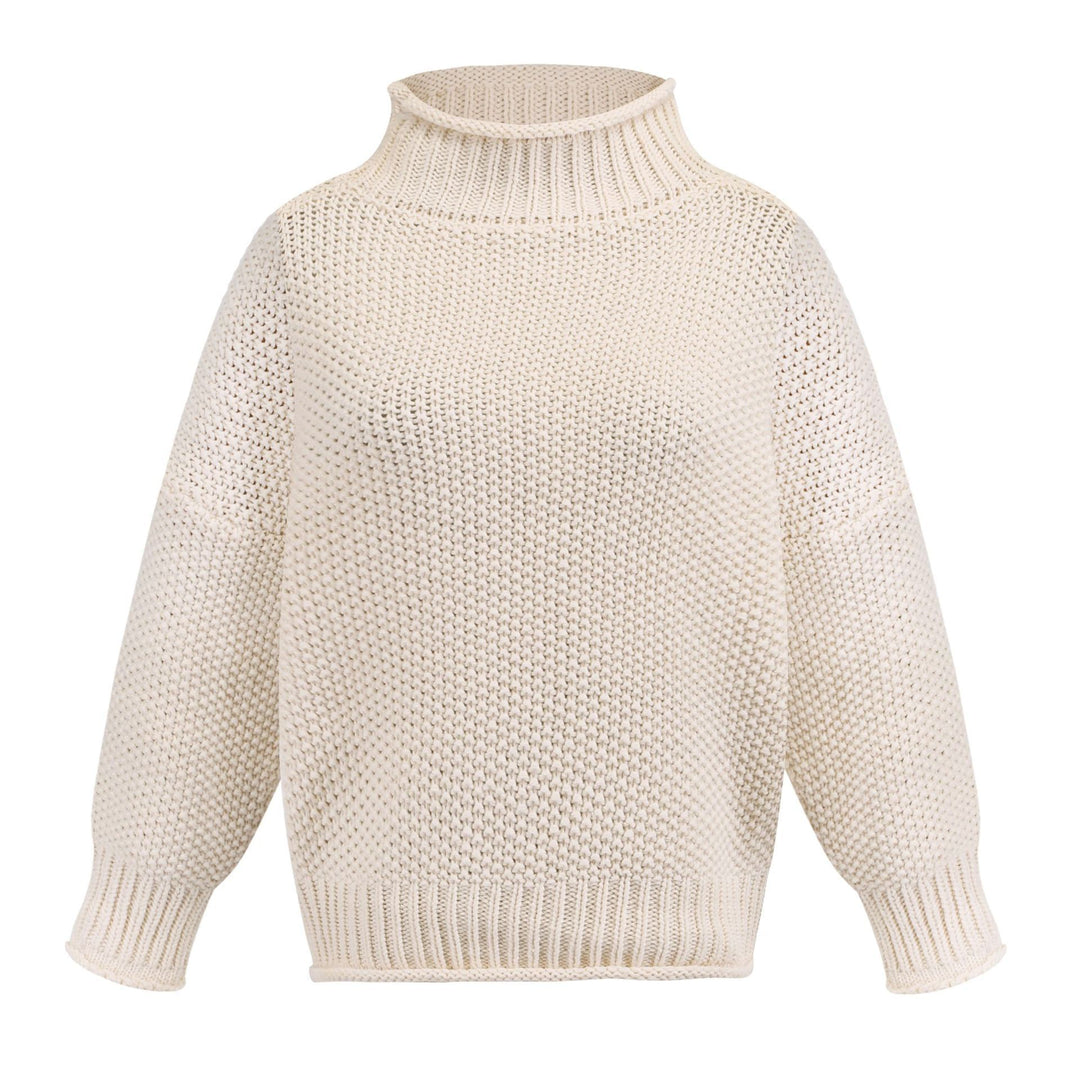 Damen grob gestrickter Rollkragenpullover mit lässigem Schnitt Drune