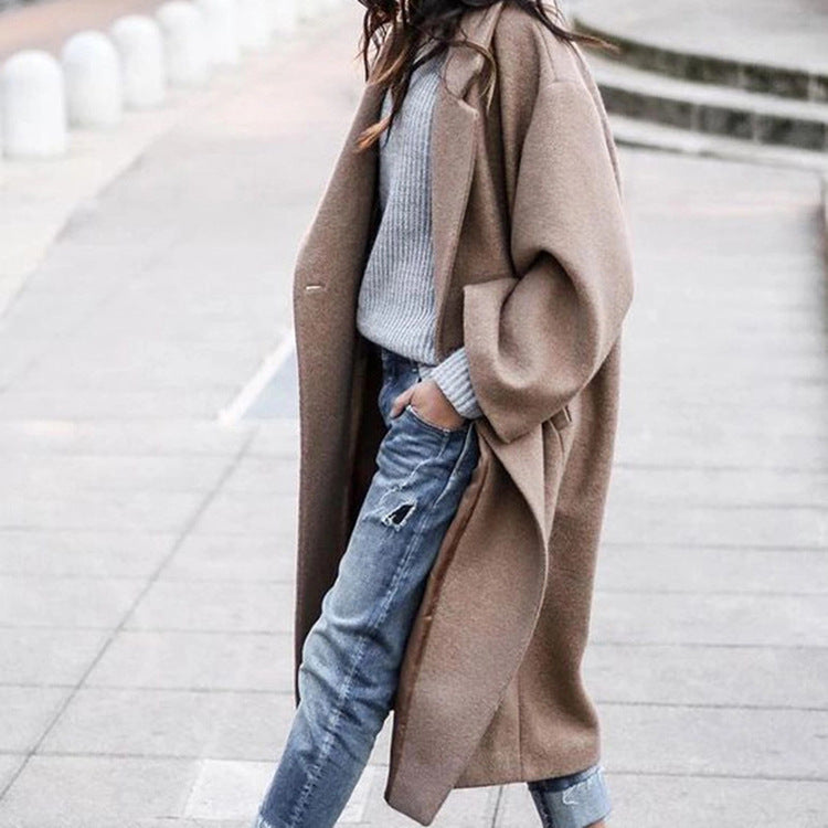 Damen Oversized Wollmantel Drune
