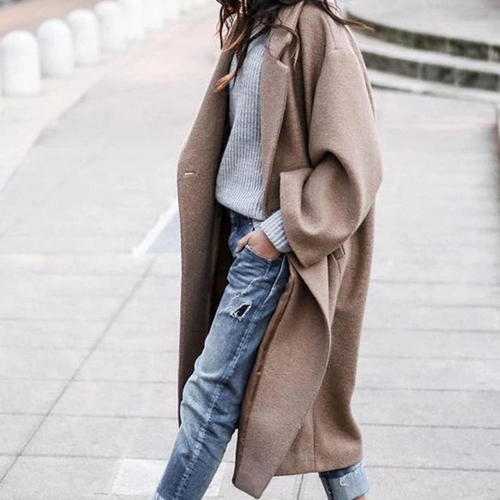 Damen Oversized Wollmantel Drune