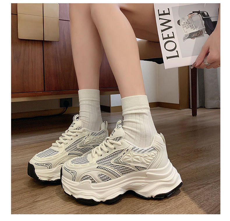 Damen Sportliche Chunky Sneakers mit atmungsaktiver Netzstruktur und dämpfender Sohle Drune