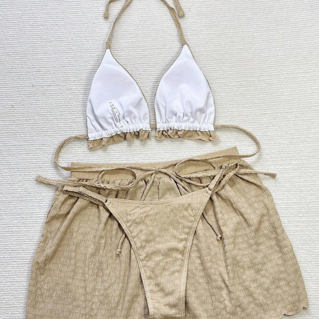 Damen Triangel-Bikini-Set mit lässigen Shorts Drune