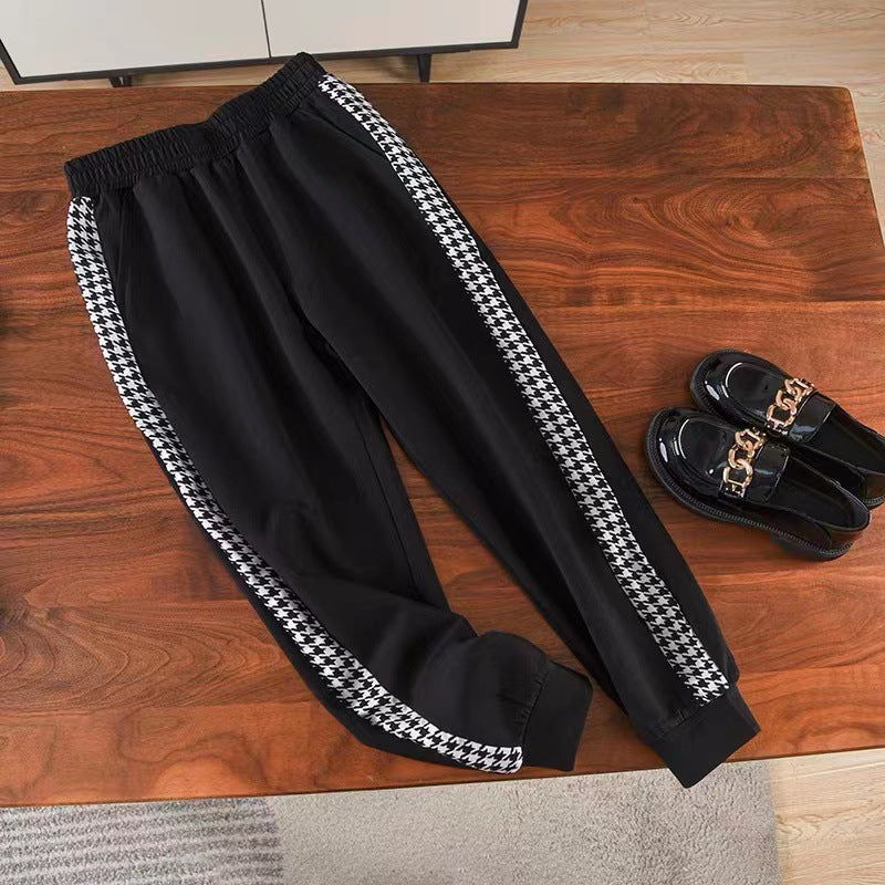 Damen modisches Sweat-Set mit karierter Struktur und lässigem Schnitt Drune