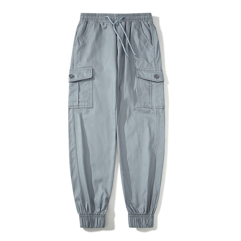 Herren Cargo-Joggerhose mit elastischem Bund, Klappentaschen und gerippten Knöcheln Drune