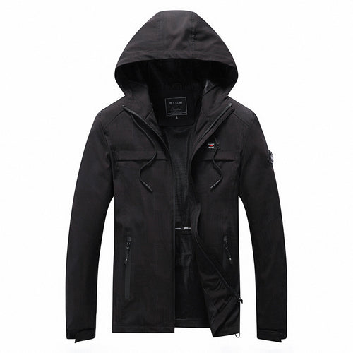 Herren Softshell-Jacke mit Kapuze, winddichtem Außenmaterial und atmungsaktivem Meshfutter Drune