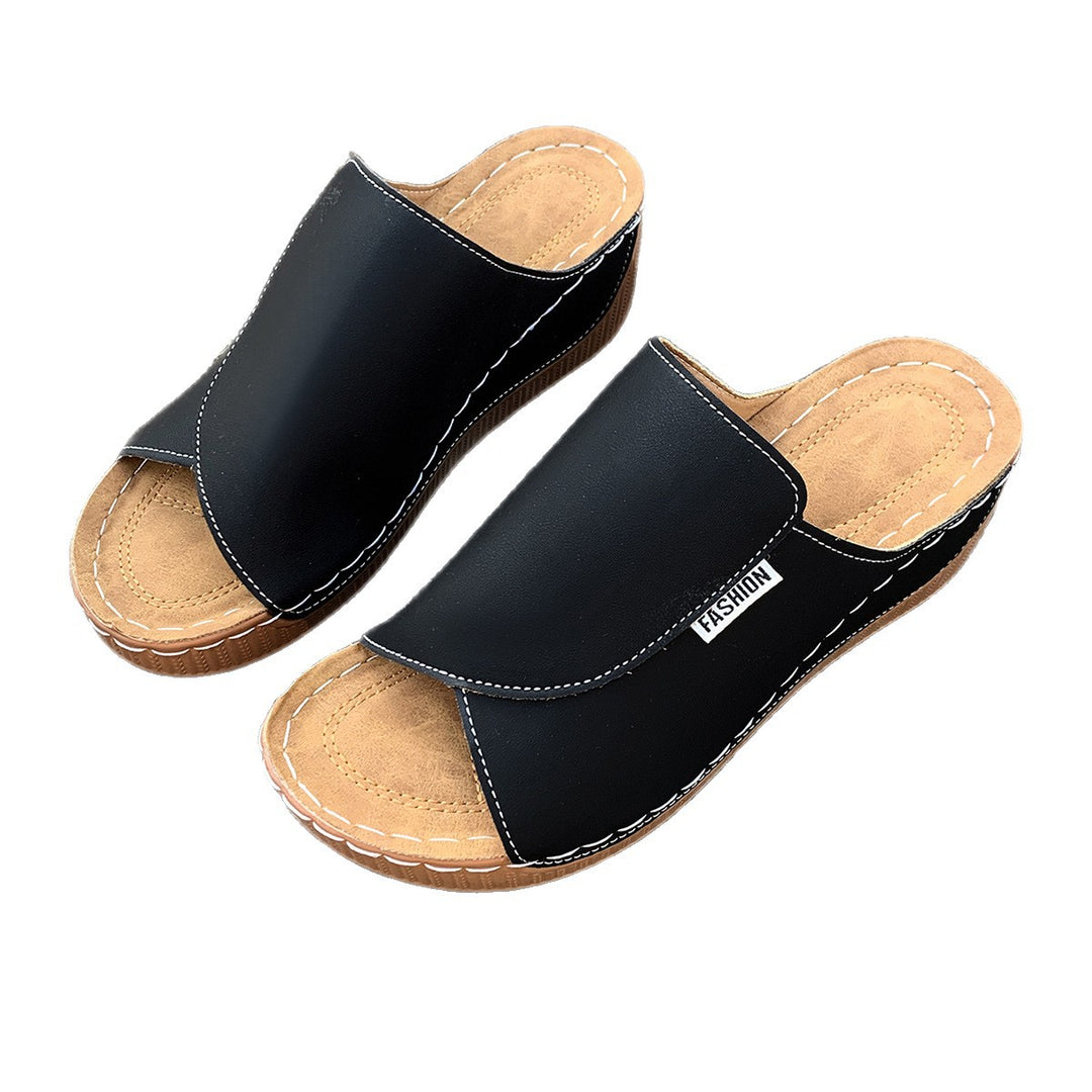 Damen  Slip-On Keil-Mules mit ergonomischem Memory-Fußbett und leicht profilierter Laufsohle Drune