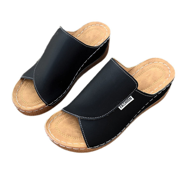 Damen  Slip-On Keil-Mules mit ergonomischem Memory-Fußbett und leicht profilierter Laufsohle Drune