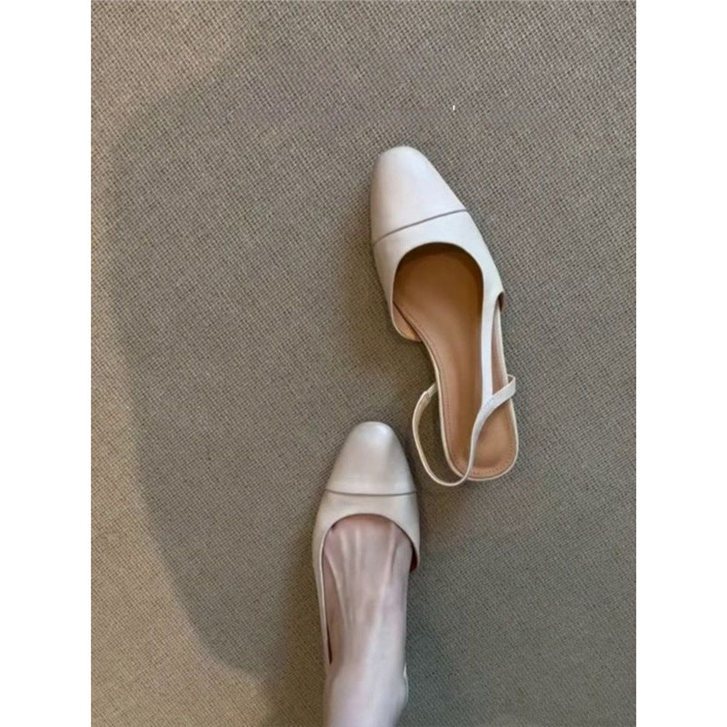 Damen Slingback-Ballerinas mit quadratischer Zehenbox und elastischem Fersenriemen Drune