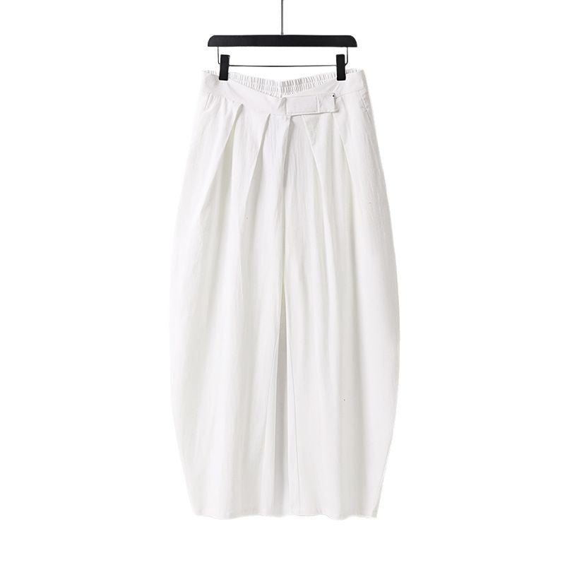 Damen Hochgeschnittene Culotte-Hose mit Bundfalten und elastischem Taillenbund Drune