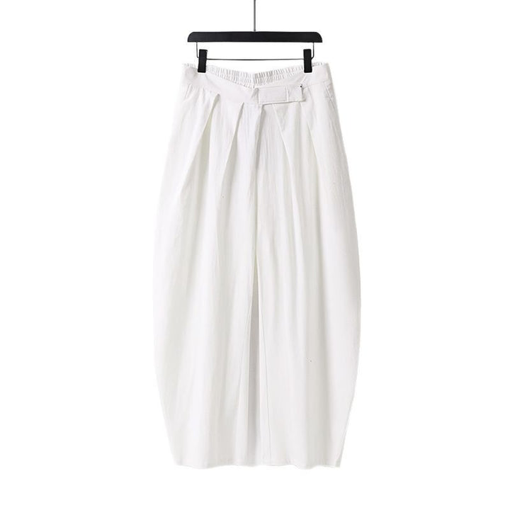 Damen Hochgeschnittene Culotte-Hose mit Bundfalten und elastischem Taillenbund Drune