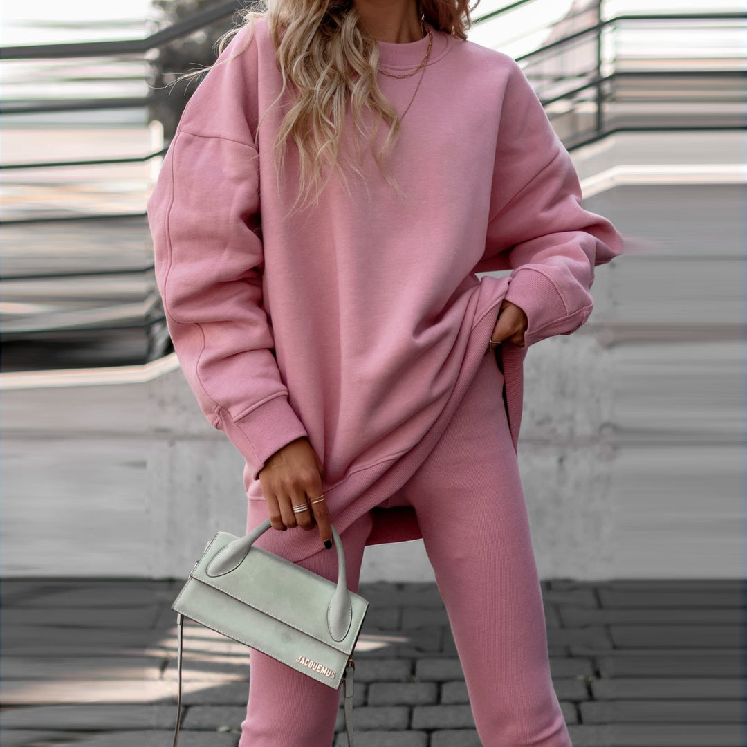 Damen Lässiges Sweatshirt mit überschnittenen Schultern und weichem Innenfutter Drune
