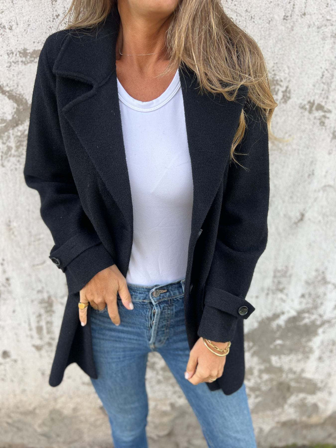 Damen eleganter und bequemer Fleece-Mantel Drune