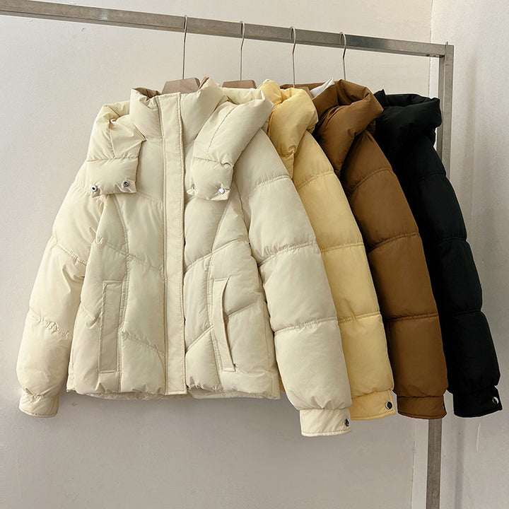 Damen modische pufferjacke mit hohem Kragen und praktischen Taschen Drune