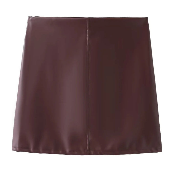 Damen Kunstleder Hemdbluse Drune