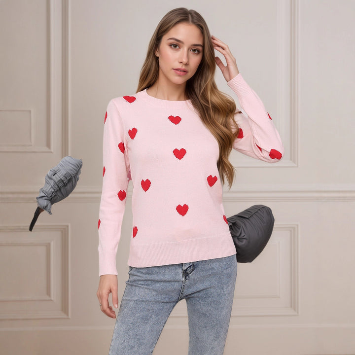 Damen Strickpullover mit Herz-Design und feiner Struktur Drune