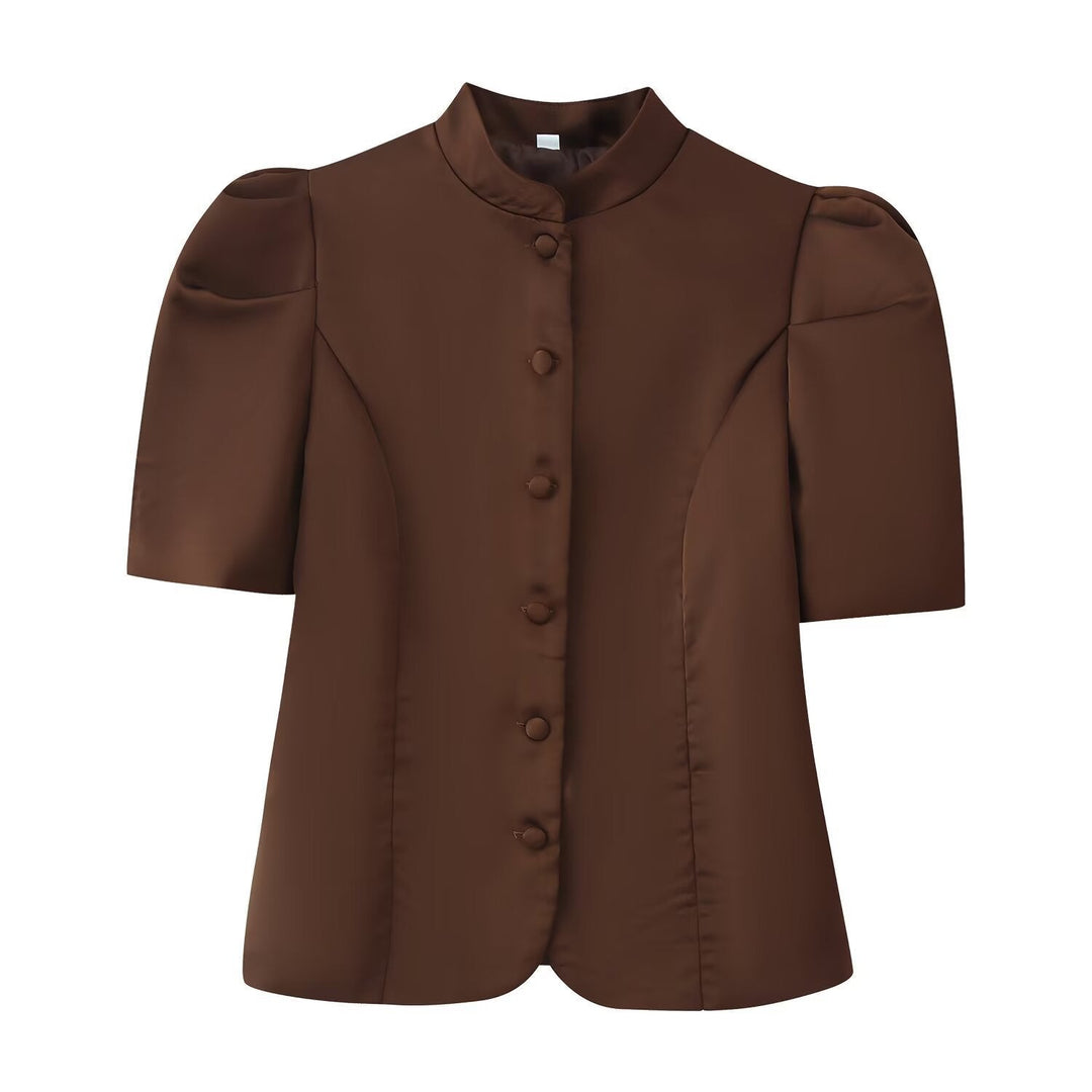 Damen Blazer mit Puffärmeln und elegantem Stehkragen Drune