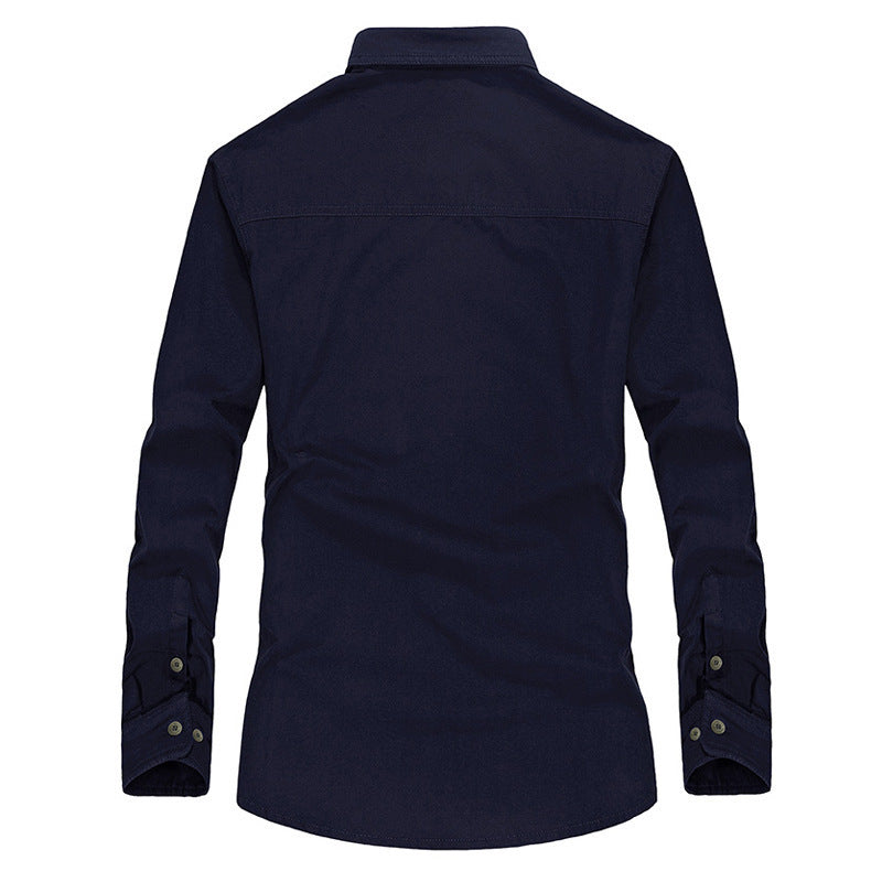 Herren Overshirt-Hemdjacke mit Sherpa-Innenfutter und Brustpattentaschen Drune