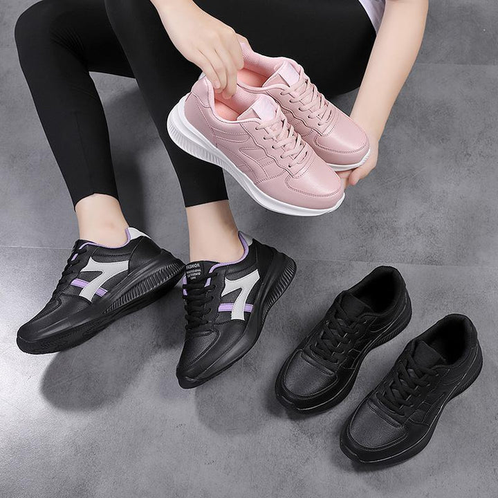 Damen nan modische Plateau-City-Sneaker mit extraweich gepolstertem Fußbett, stoßdämpfender Zwischensohle und sportiver Seitenapplikation Drune