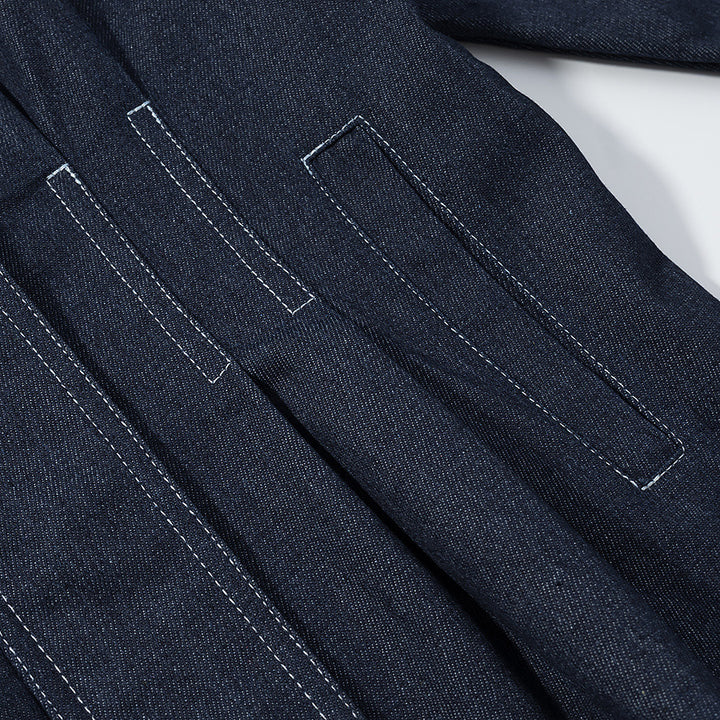 Damen Denimjacke mit praktischen aufgesetzten Taschen und modernen Abnähern Drune