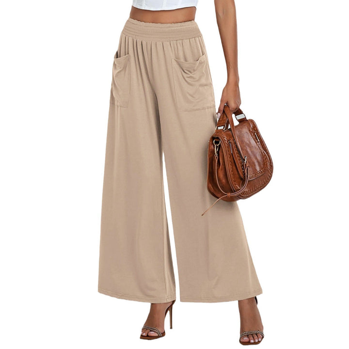 Damen Weite, luftige Palazzo-Hose mit elastischem Bund und praktischen Taschen Drune