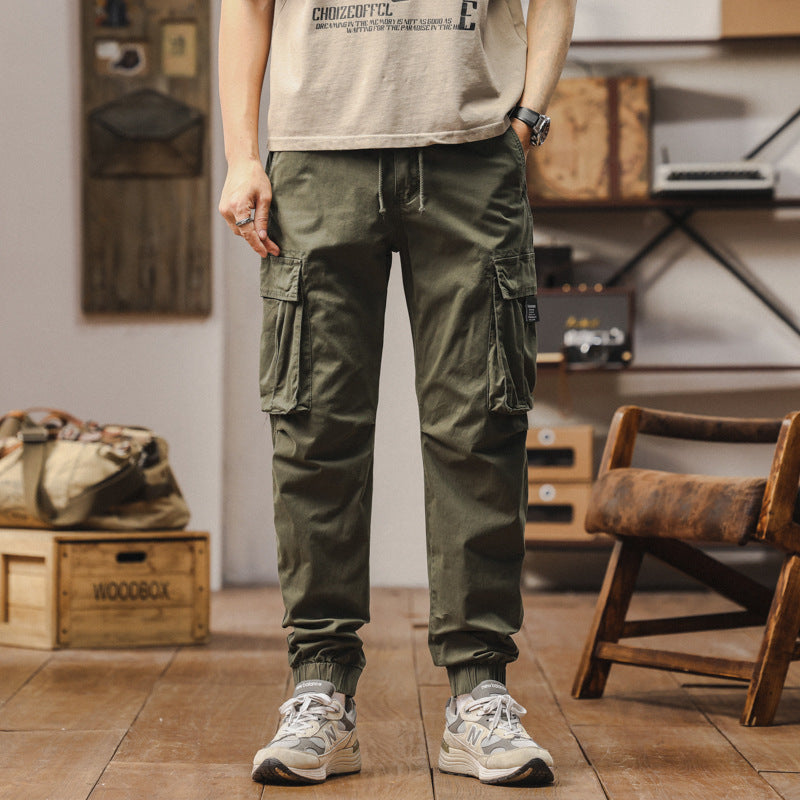 Herren Cargo-Jogger im technischen Utility-Design mit elastischem Tunnelzugbund und Mehrfachtaschen Drune