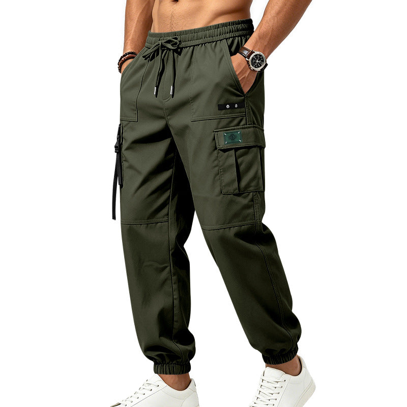 Herren Cargo-Jogginghose mit Kordelzug elastischen Bündchen und Multifach-Taschen Drune