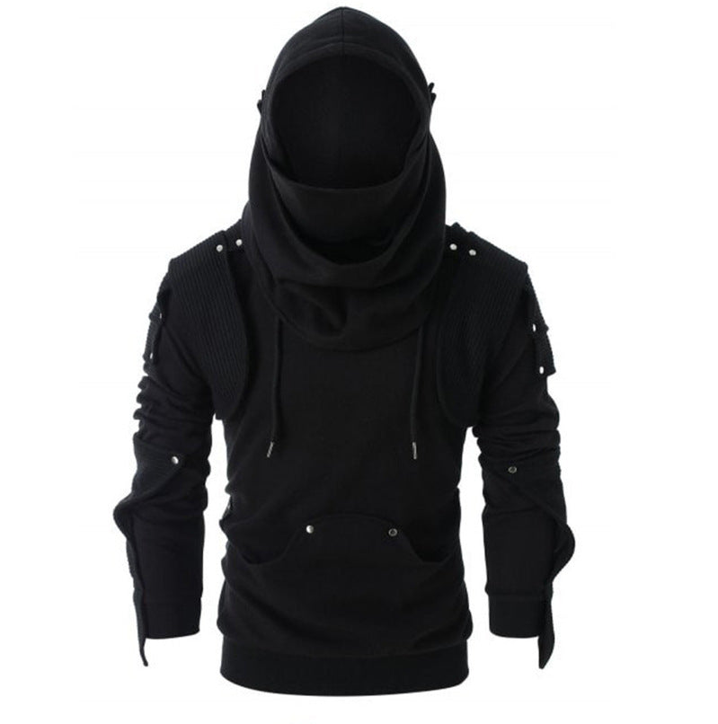 Herren stylischer Hoodie mit innovativem Kragen und praktischen Taschen Drune