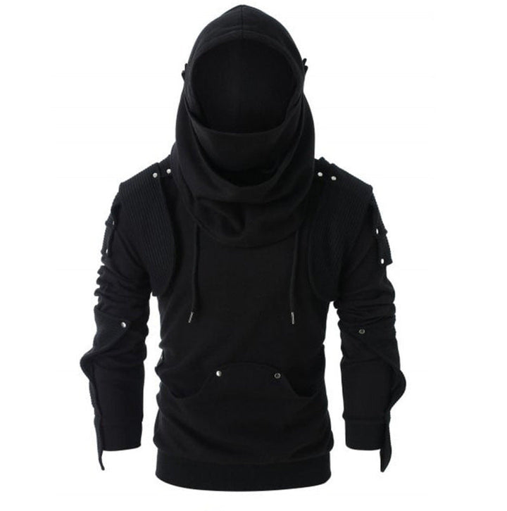 Herren stylischer Hoodie mit innovativem Kragen und praktischen Taschen Drune