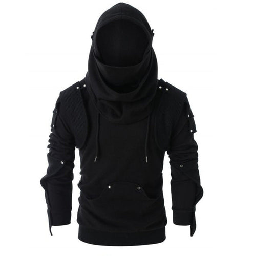Herren stylischer Hoodie mit innovativem Kragen und praktischen Taschen Drune