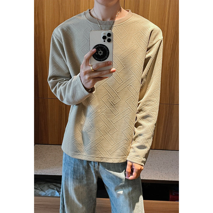 Herren Modischer Sweatshirt mit prägnantem Strukturmuster Drune