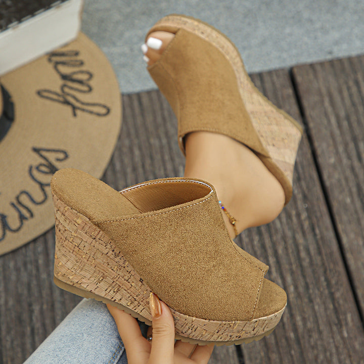 Damen Clogs mit elegantem Kork-Wedge-Design Drune