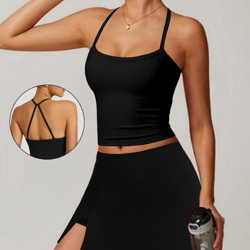Damen Sportliches Tanktop mit kombiniertem Minirock Drune