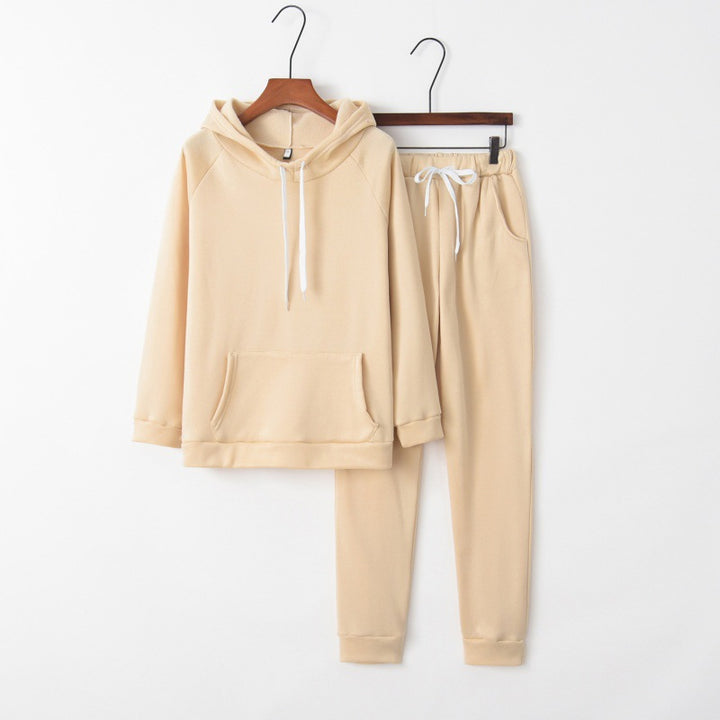 Damen Hausanzug-Set aus weichem Fleece mit Kapuzenpullover und Jogginghose Drune