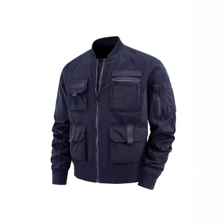 Herren taktische Bomberjacke mit multifunktionalen Taschen und Stretchbündchen Drune