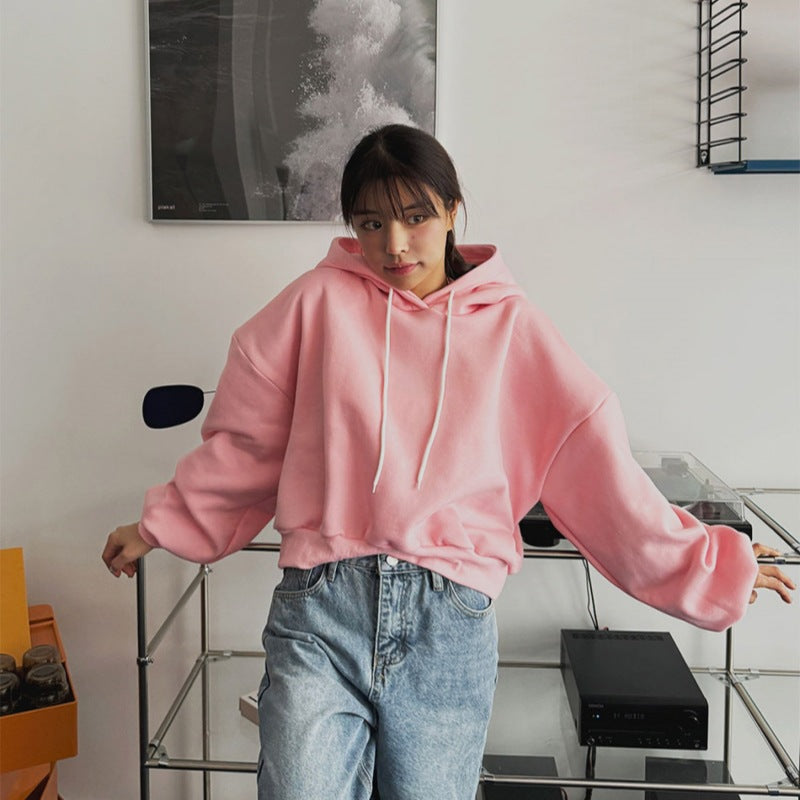 Damen lässiger Kapuzenpulli mit weiten Ärmeln Drune