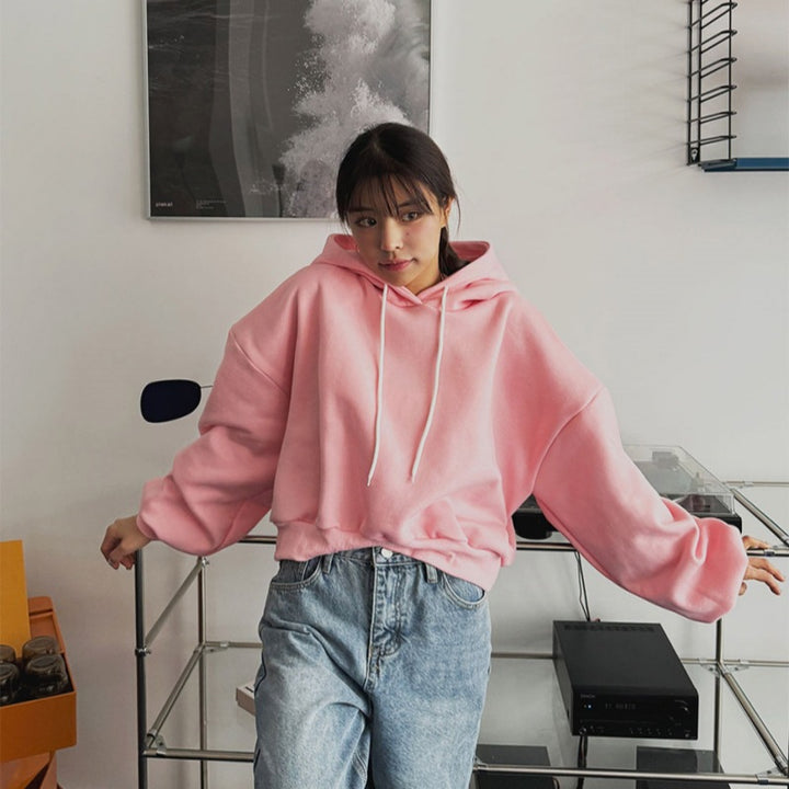 Damen lässiger Kapuzenpulli mit weiten Ärmeln Drune