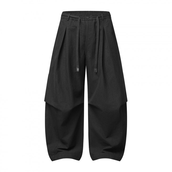 Unisex Weite Lagenhose mit ballonförmiger Silhouette, hoher Leibhöhe und Kordelzug Drune