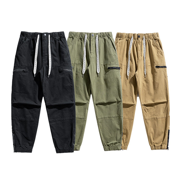 Herren Utility-Cargohose mit elastischem Bund, Tunnelzug und Reißverschlusstaschen Drune